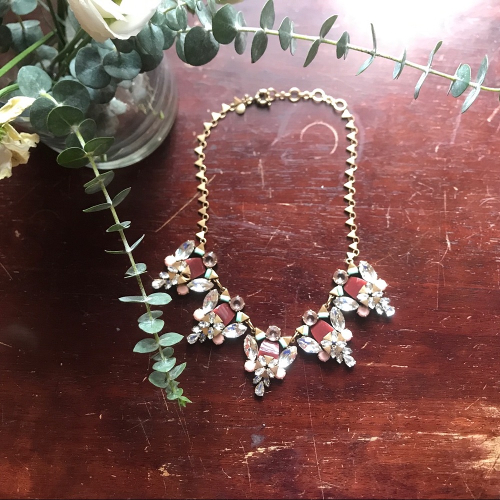 J. Crew Matt Gold Gem Triangle Chain Necklace